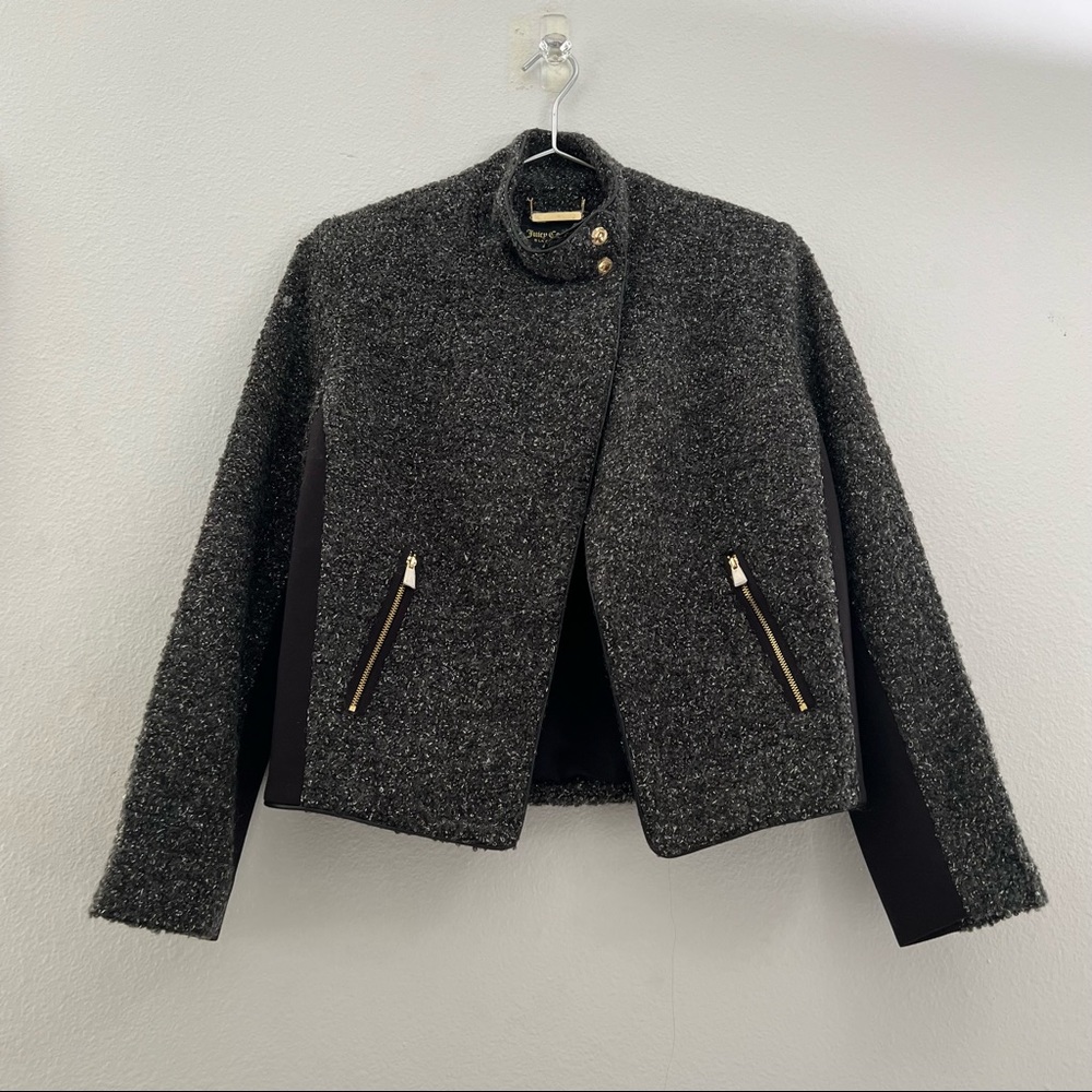JUICY COUTURE Black Label Lurex Boucle Funnel Neck Jacket NWT - Size SMALL